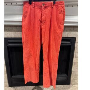 Vineyard Vines Men's Orange Red Corduroy Pants Classic Fit Casual Trousers 35x30